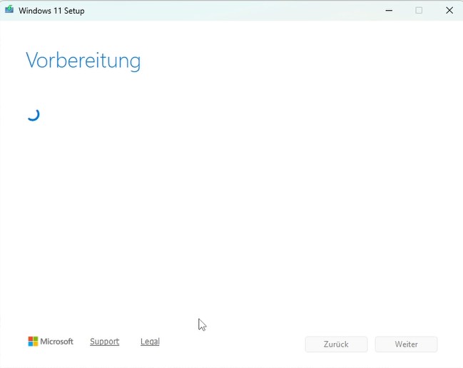 Startfenster Media Creation Tool - Vobereitung auf Datenträgererstellung