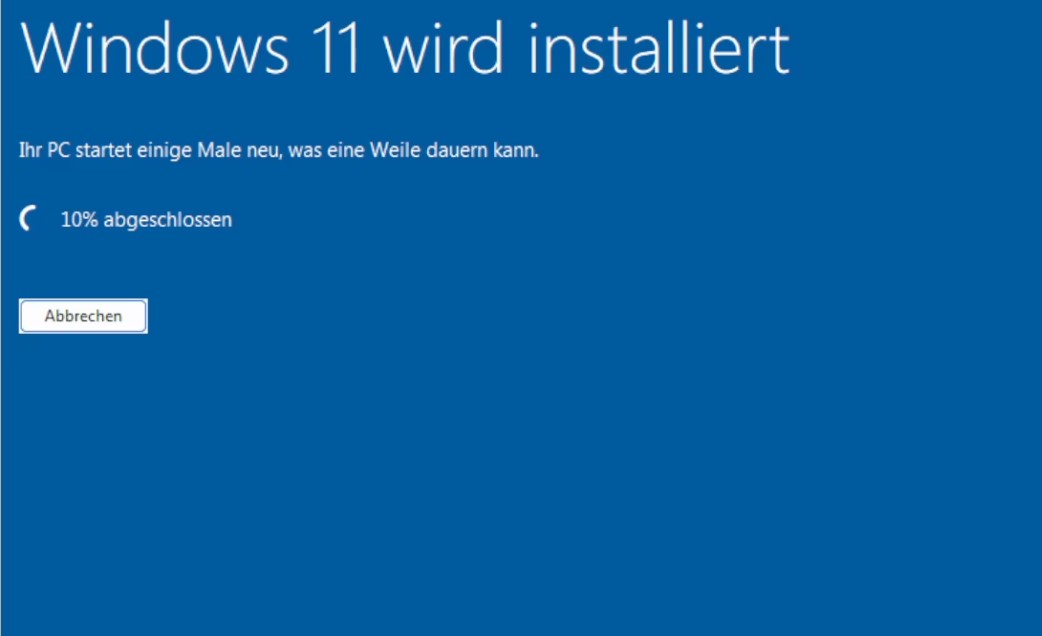 Screenshot - Windows Instllation wird durchgeführt